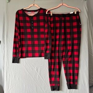Ripzone Womens Buffalo Plaid Pyjama Set Size Small Holidays Cozy Festive Winter